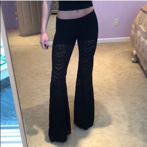 Nightcap Black Lace Flare Pants